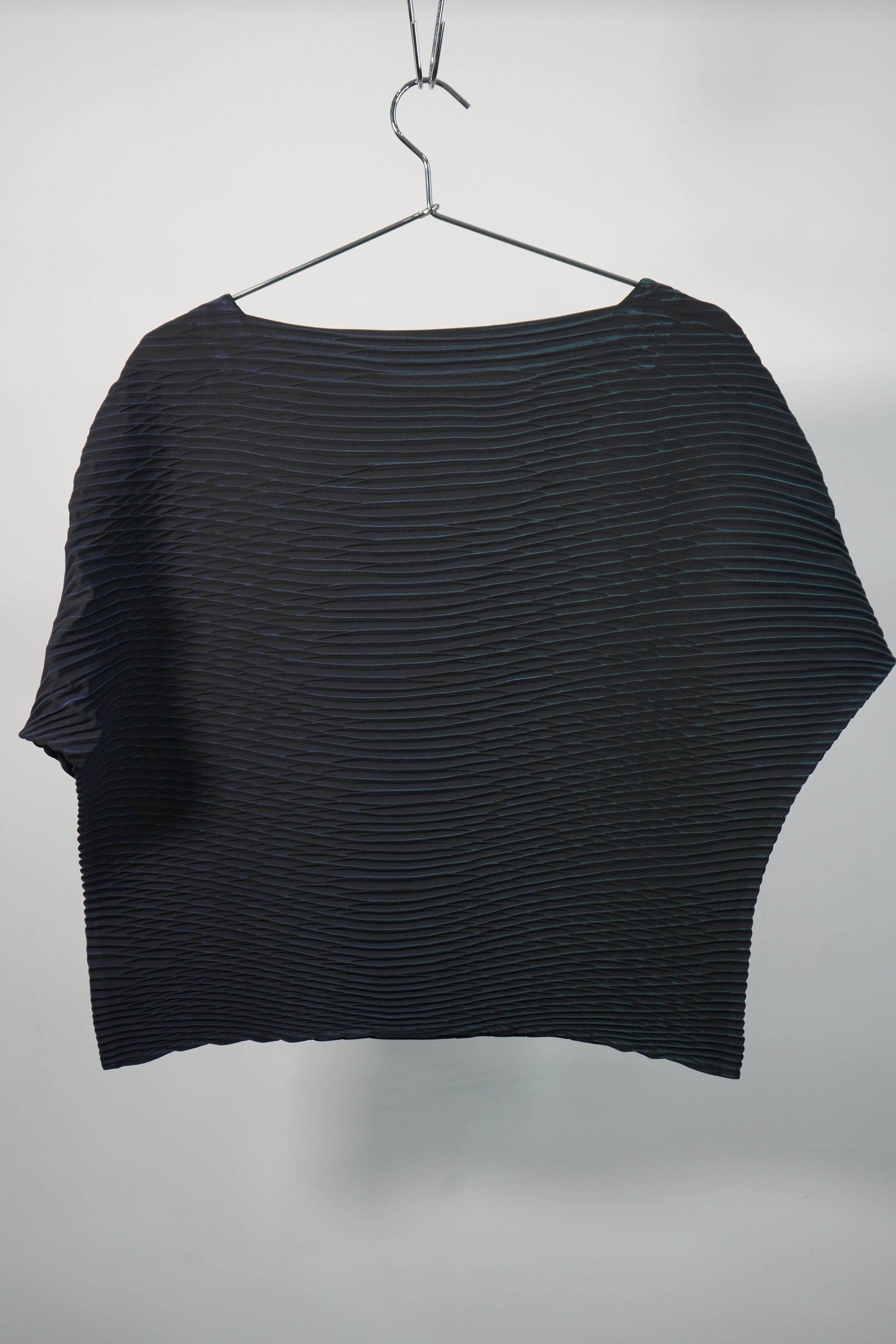 Pleats Please Issey Miyake Pleated Dolman Sleeve Top Black