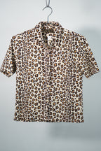 Fendi Leopard Print Button Down Short Sleeve Shirt Made in Italy