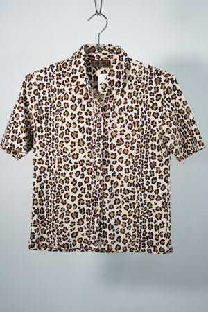 Fendi Leopard Print Button Down Short Sleeve Shirt Made in Italy