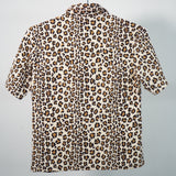 Fendi Leopard Print Button Down Short Sleeve Shirt Made in Italy