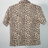 Fendi Leopard Print Button Down Short Sleeve Shirt Made in Italy