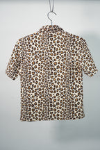 Fendi Leopard Print Button Down Short Sleeve Shirt Made in Italy