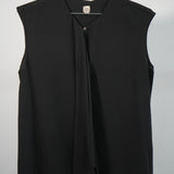 Hermès Black Silk Sleeveless Blouse Made in France