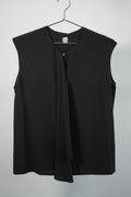 Hermès Black Silk Sleeveless Blouse Made in France