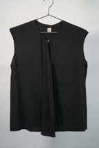 Hermès Black Silk Sleeveless Blouse Made in France