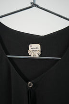 Hermès Black Silk Sleeveless Blouse Made in France