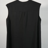 Hermès Black Silk Sleeveless Blouse Made in France