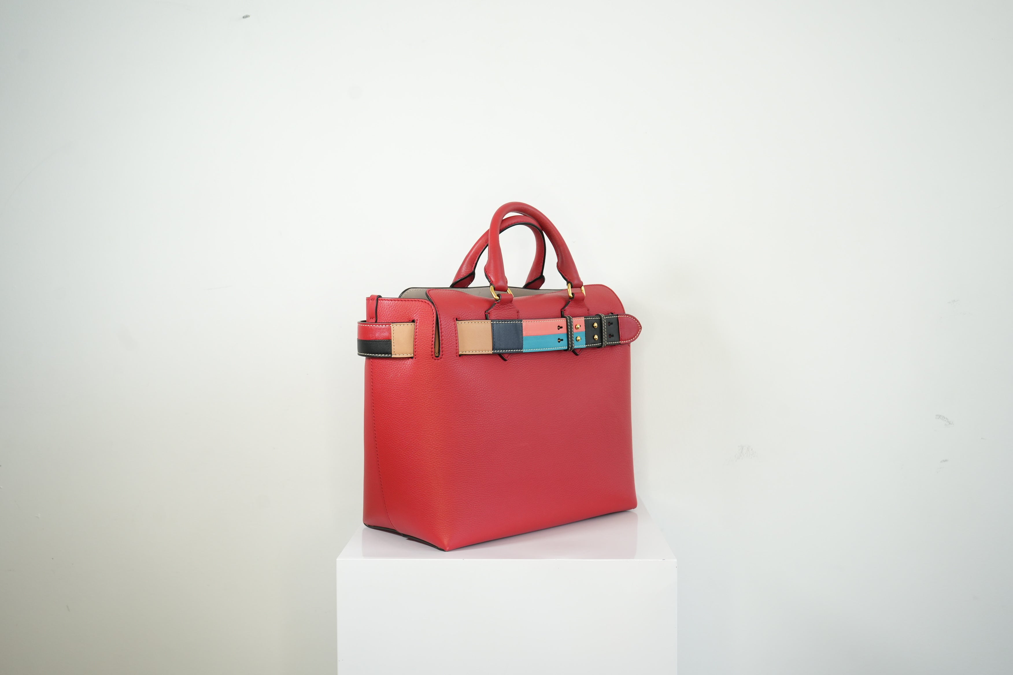 Burberry "The Belt" Tote Bag Red with Dust Bag
