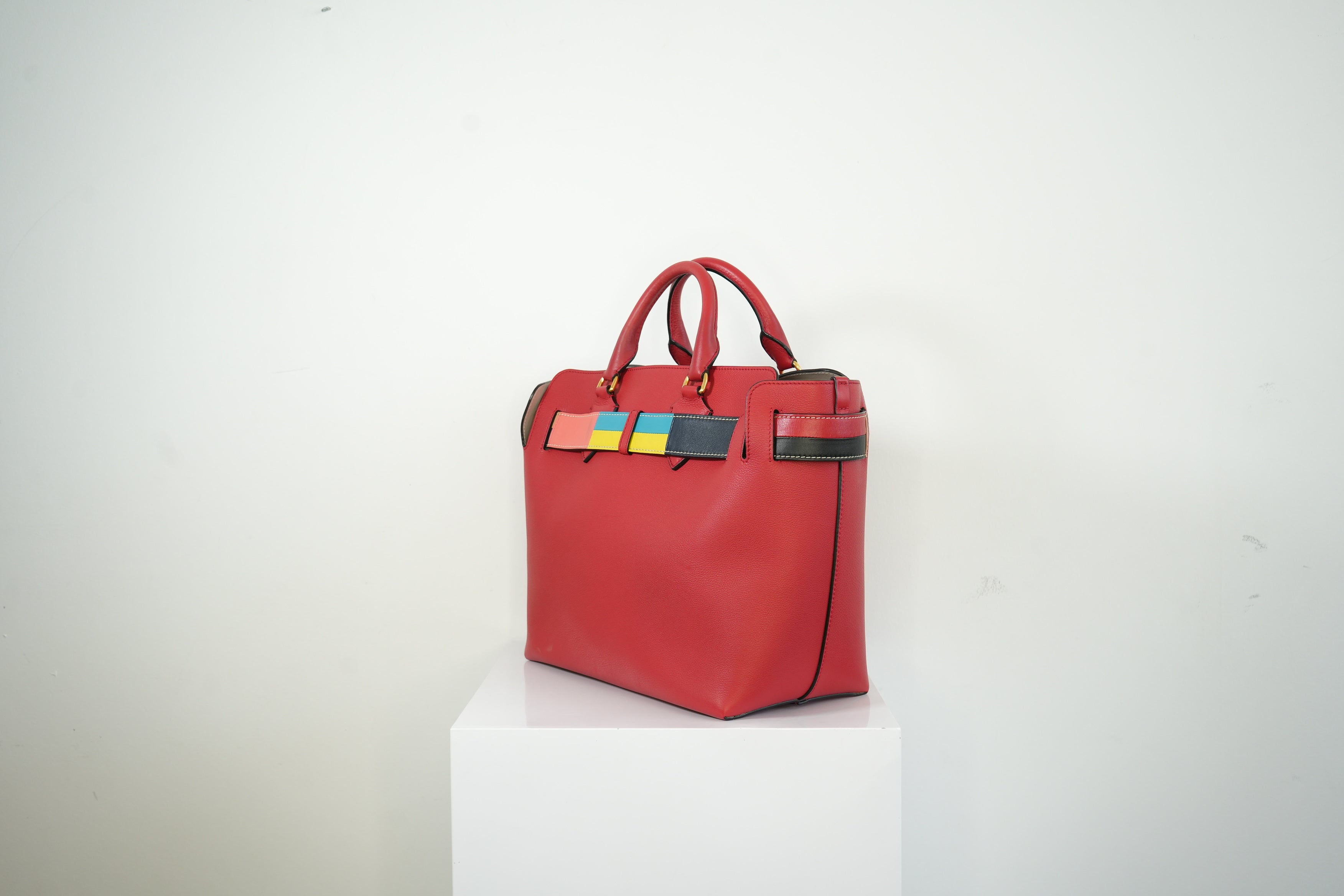 Burberry "The Belt" Tote Bag Red with Dust Bag