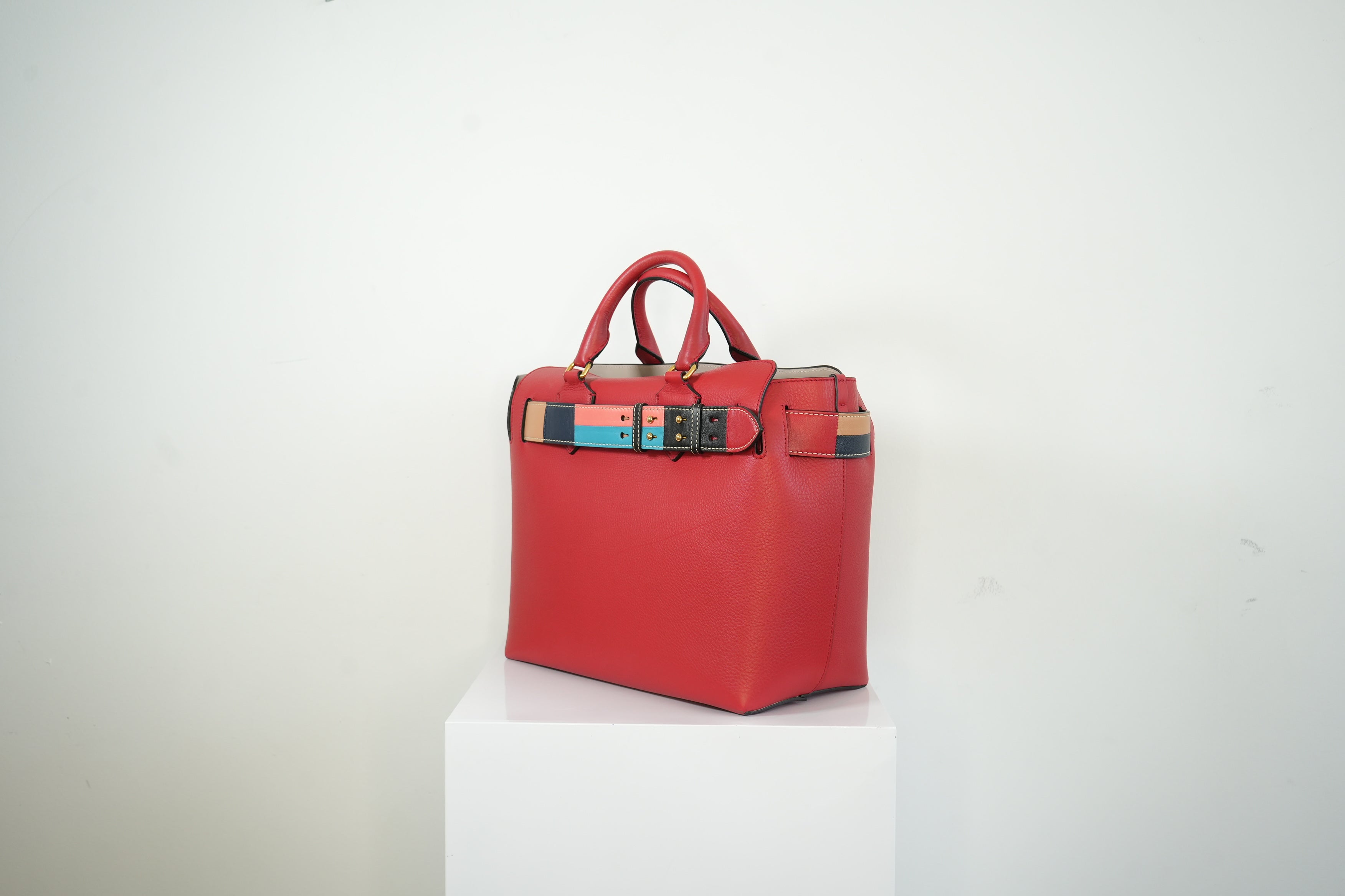 Burberry "The Belt" Tote Bag Red with Dust Bag