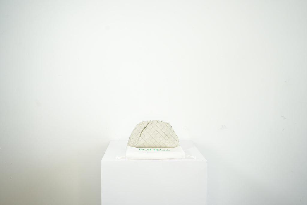 Bottega Veneta Nappa Introcciato Mini Pouch White