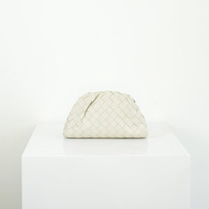 Bottega Veneta Nappa Introcciato Mini Pouch White
