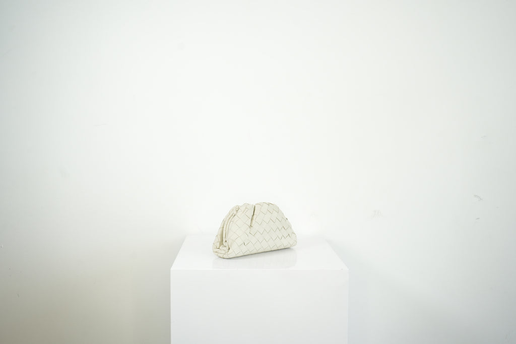 Bottega Veneta Nappa Introcciato Mini Pouch White