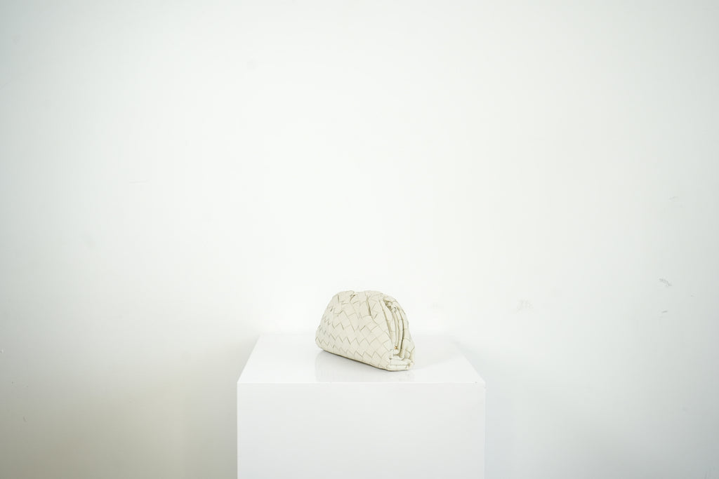 Bottega Veneta Nappa Introcciato Mini Pouch White