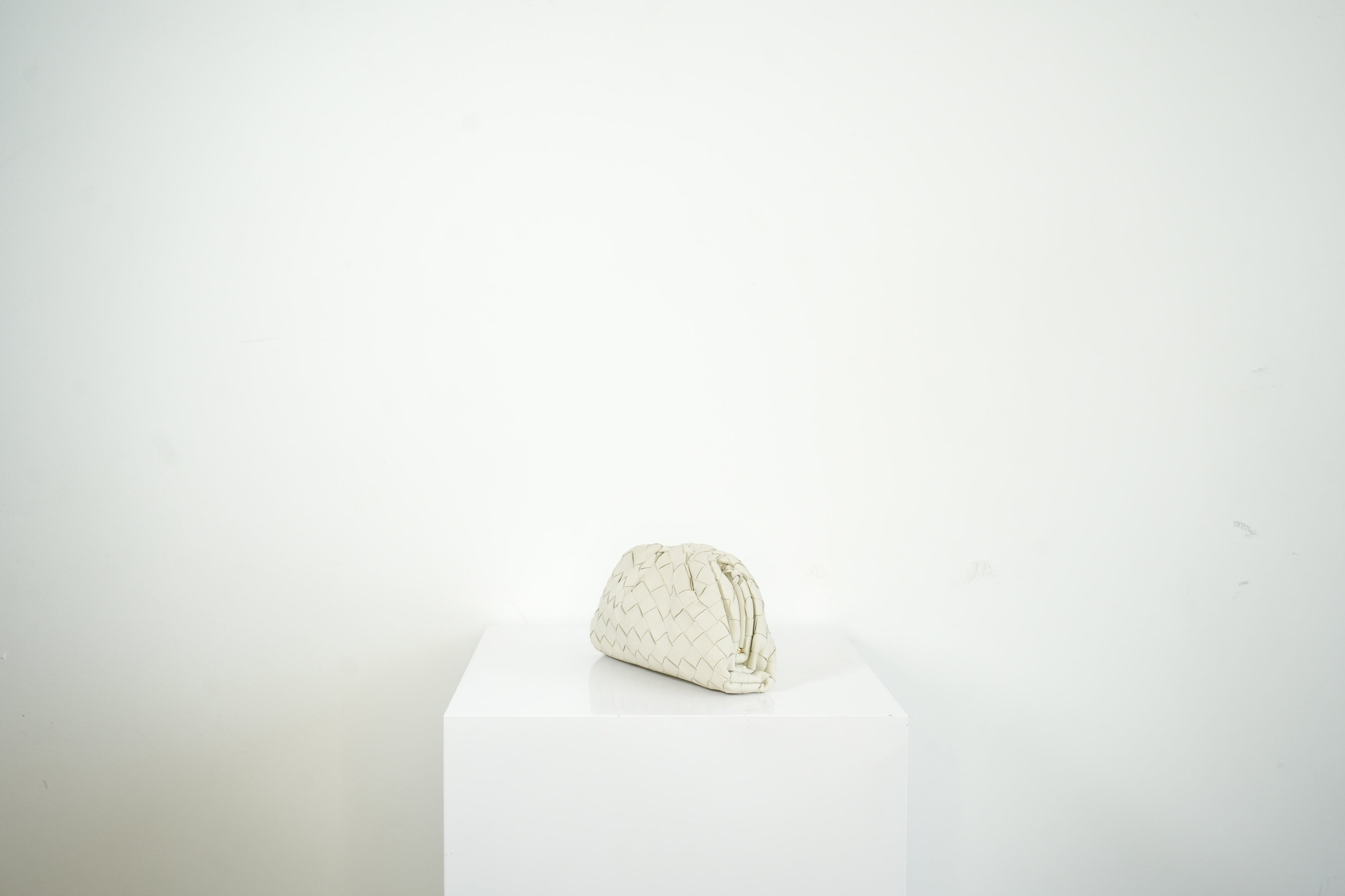 Bottega Veneta Nappa Introcciato Mini Pouch White