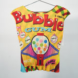 Pleats Please Issey Miyake Sleeveless Pleated Bubble Gum Graphic Top Size 3