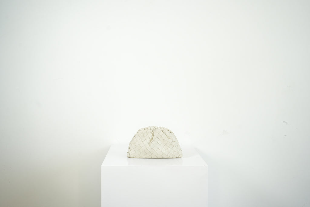 Bottega Veneta Nappa Introcciato Mini Pouch White