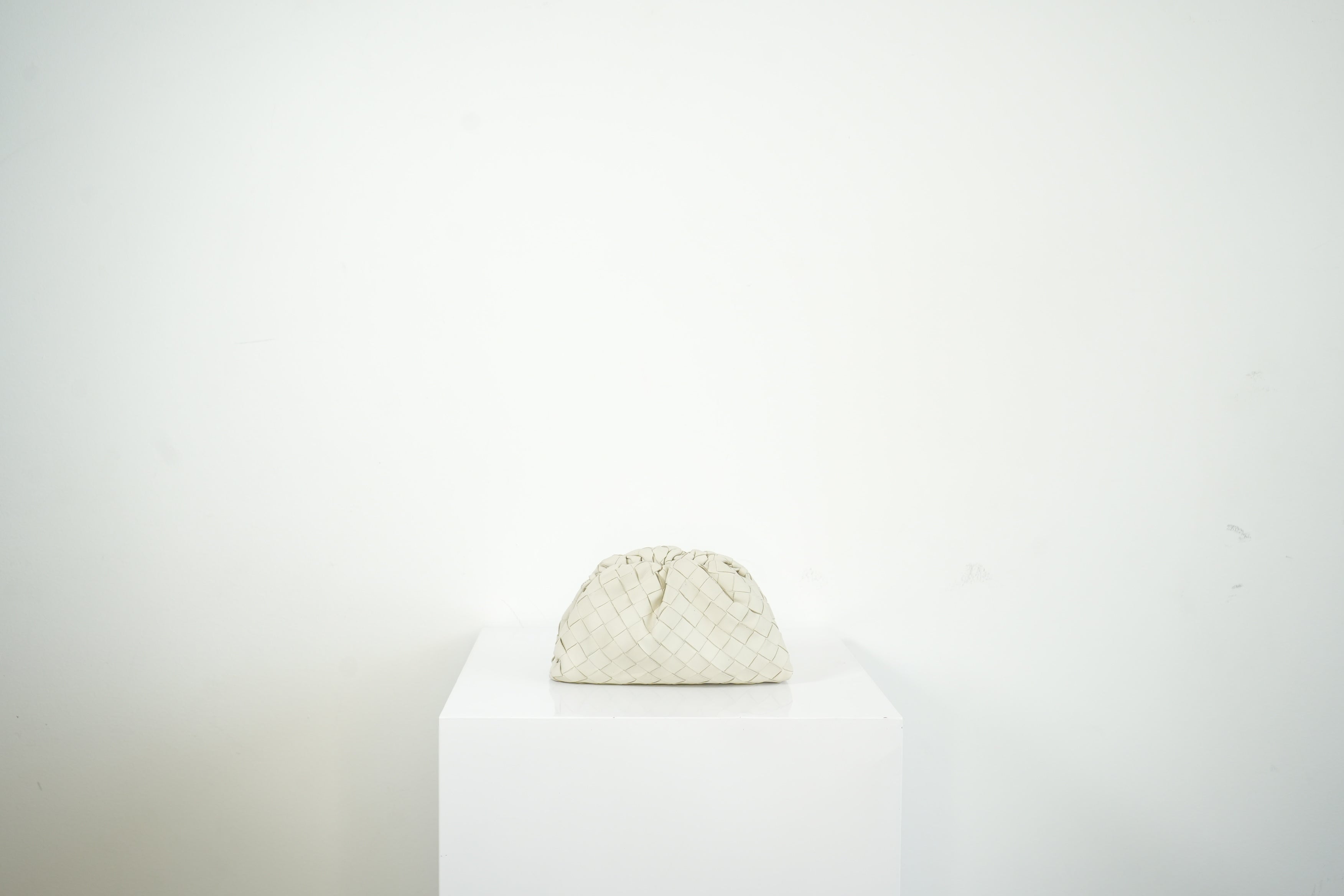 Bottega Veneta Nappa Introcciato Mini Pouch White