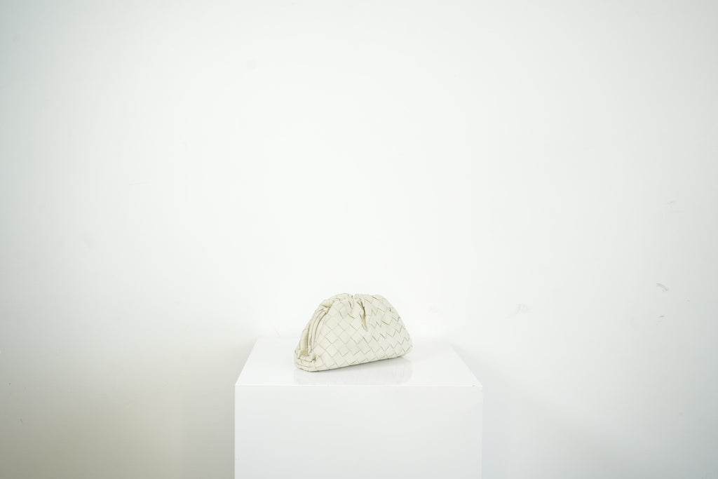 Bottega Veneta Nappa Introcciato Mini Pouch White