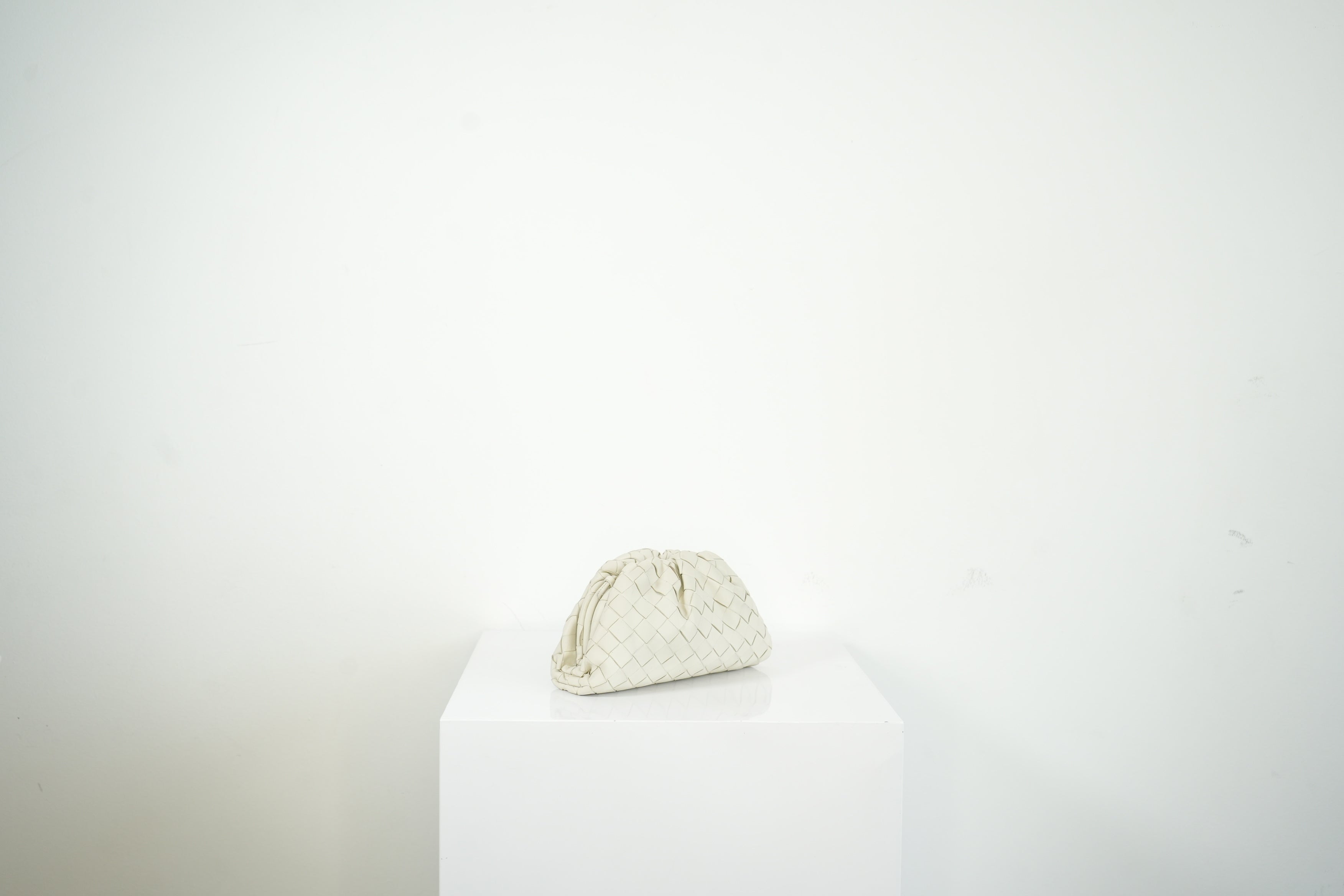 Bottega Veneta Nappa Introcciato Mini Pouch White