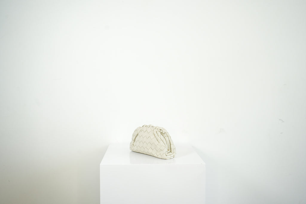 Bottega Veneta Nappa Introcciato Mini Pouch White