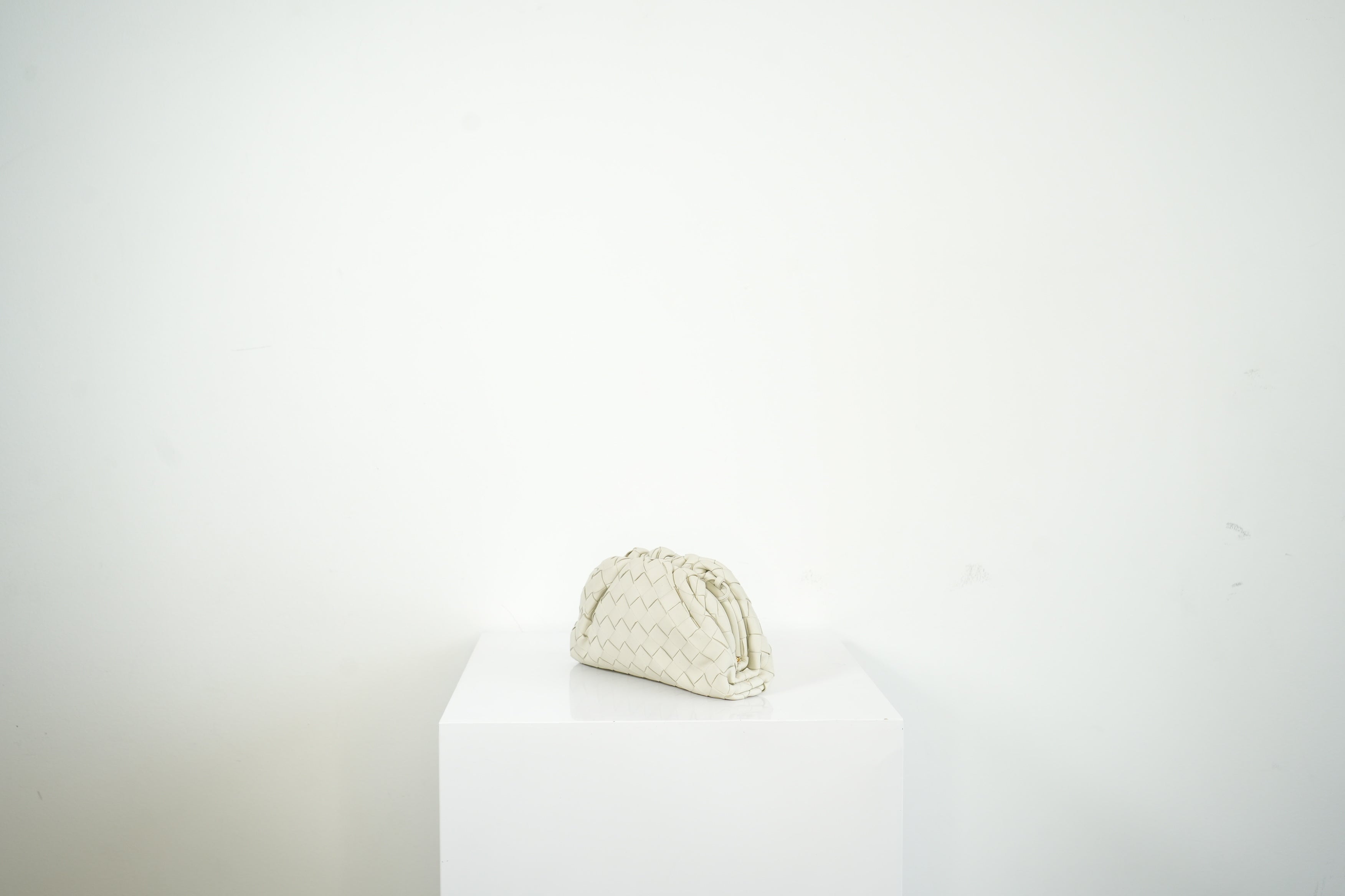 Bottega Veneta Nappa Introcciato Mini Pouch White