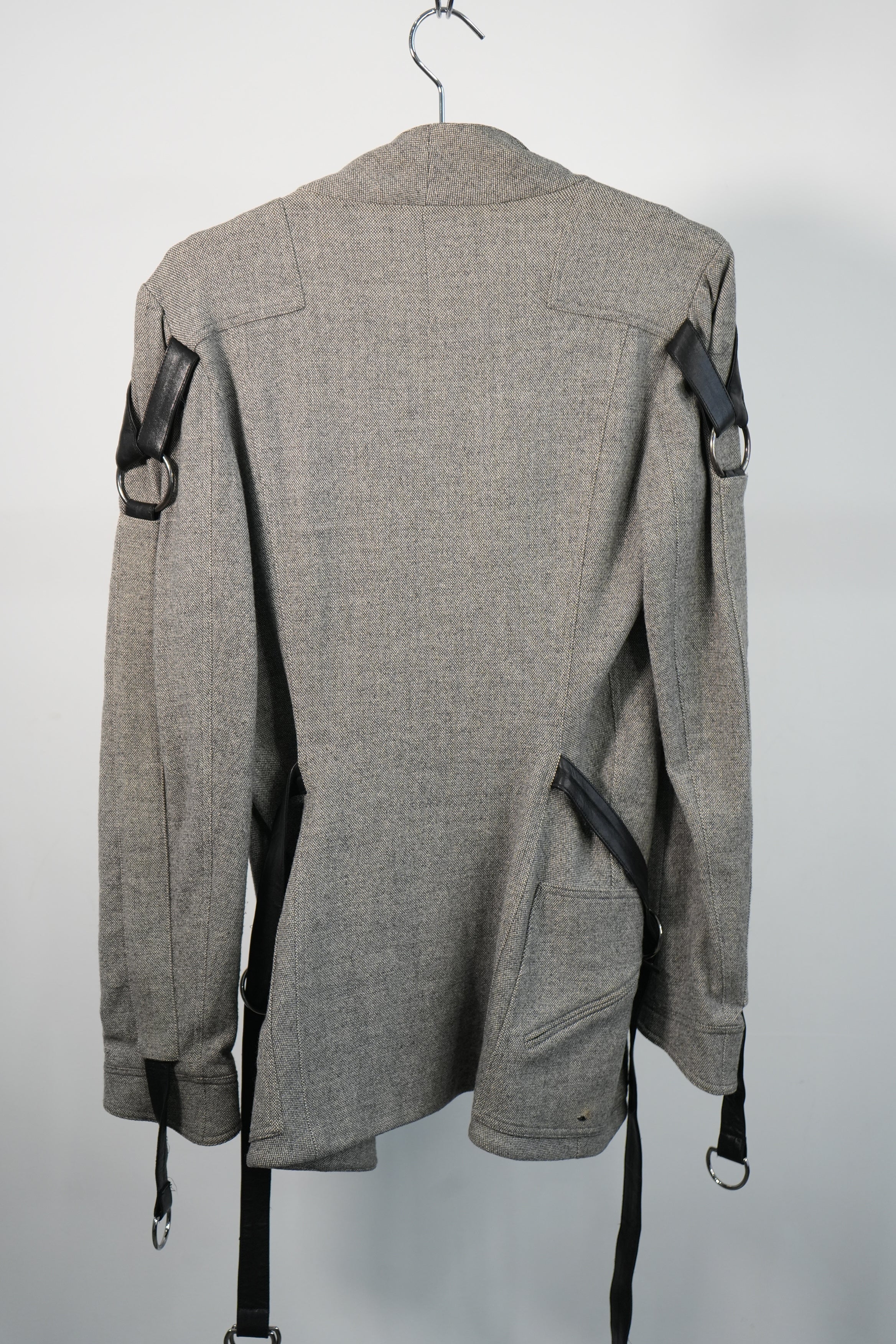 Vintage Christian Dior Boutique Jacket with Black Straps Gray