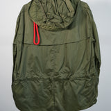 Burberry Nylon Hooded Mod Coat Parka Jacket Olive Green Size 0