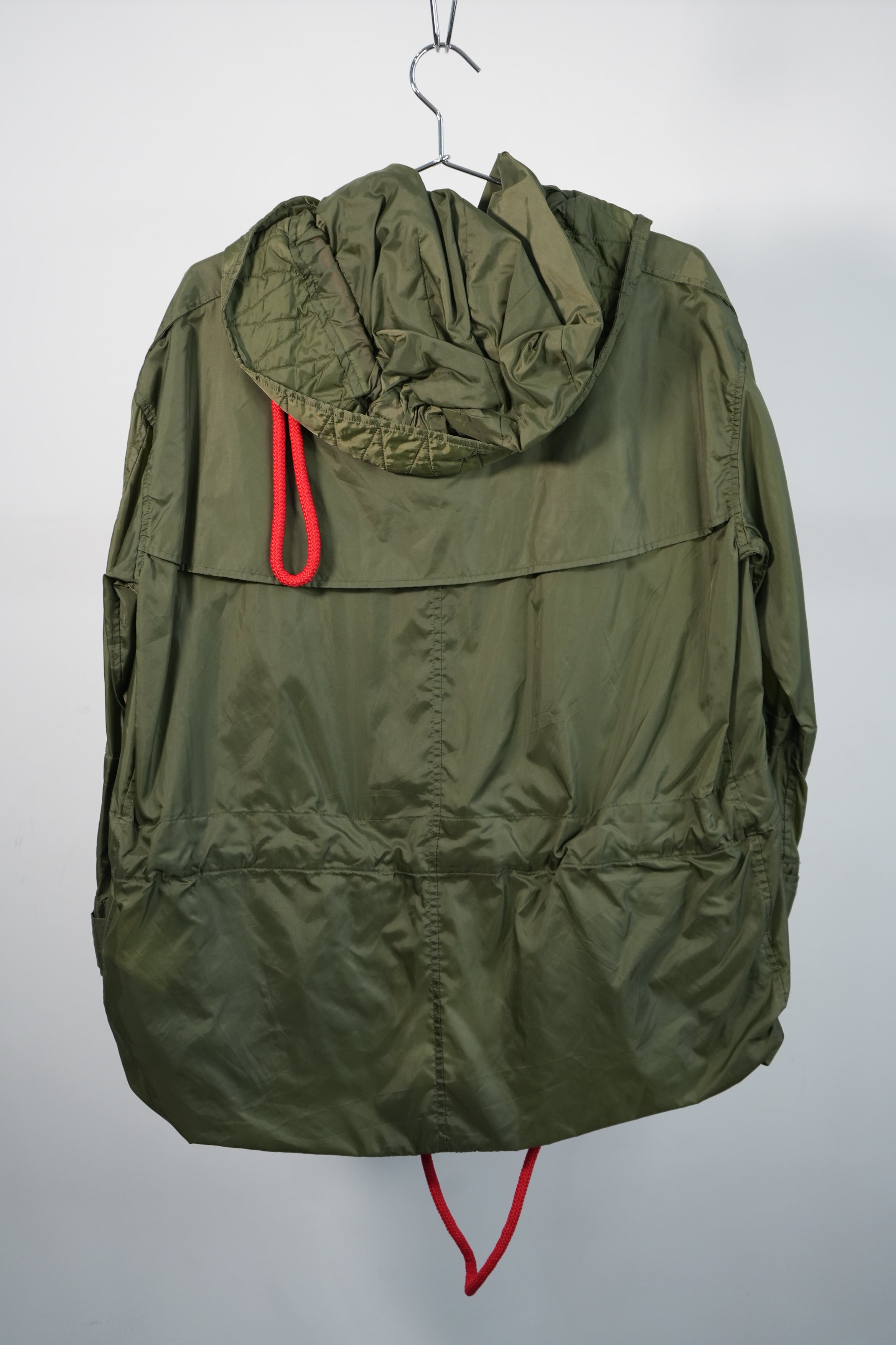 Burberry Nylon Hooded Mod Coat Parka Jacket Olive Green Size 0