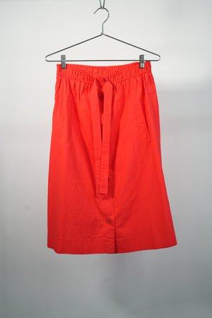 Celine Poppy Red Cotton Skirt Size 38