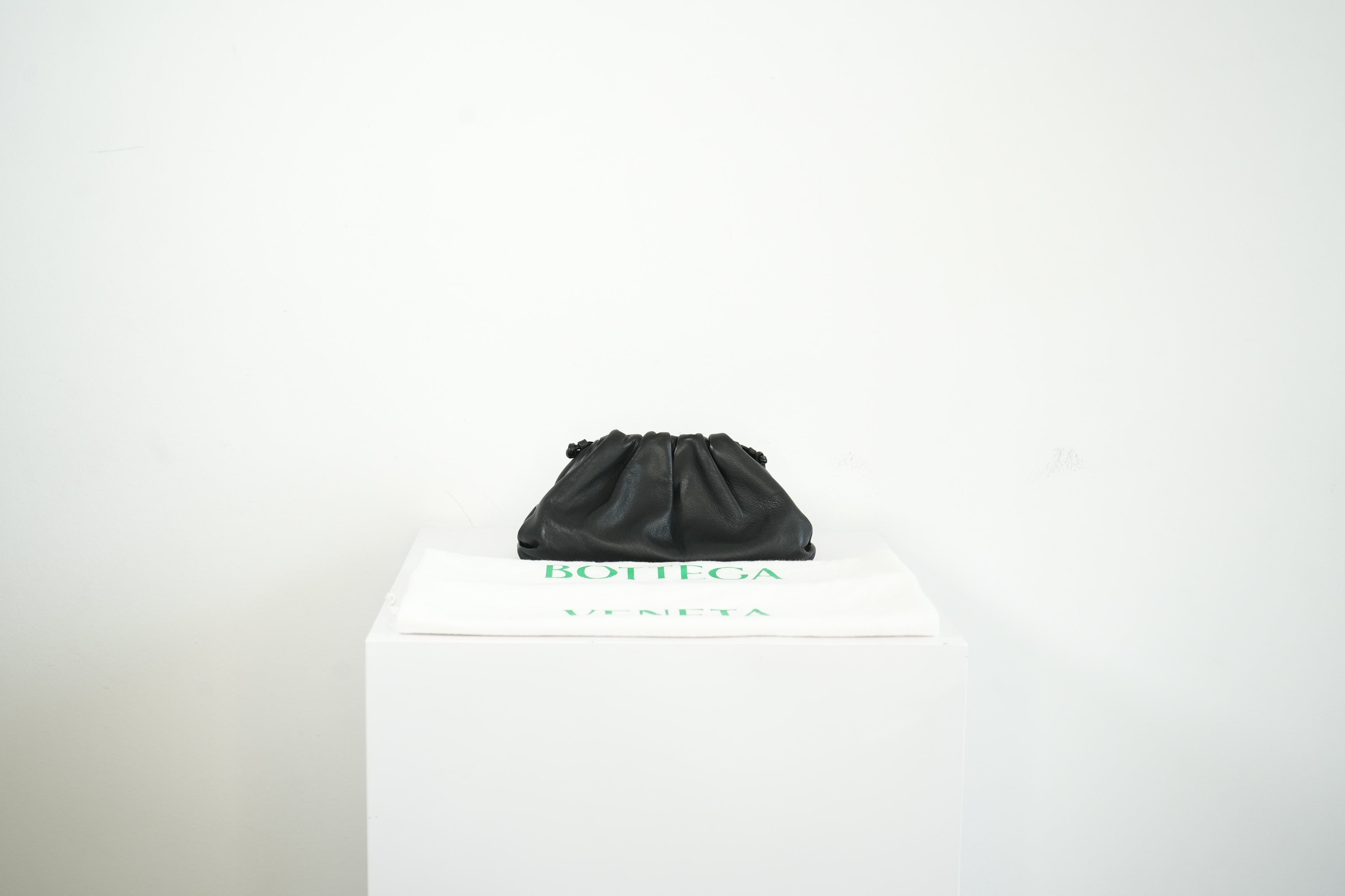 Bottega Veneta Lambskin Black Snap Clutch Bag