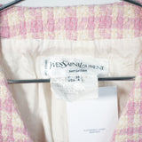 Vintage Yves Saint Laurent Button Front Tweed Jacket Pink