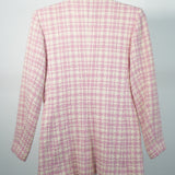 Vintage Yves Saint Laurent Button Front Tweed Jacket Pink