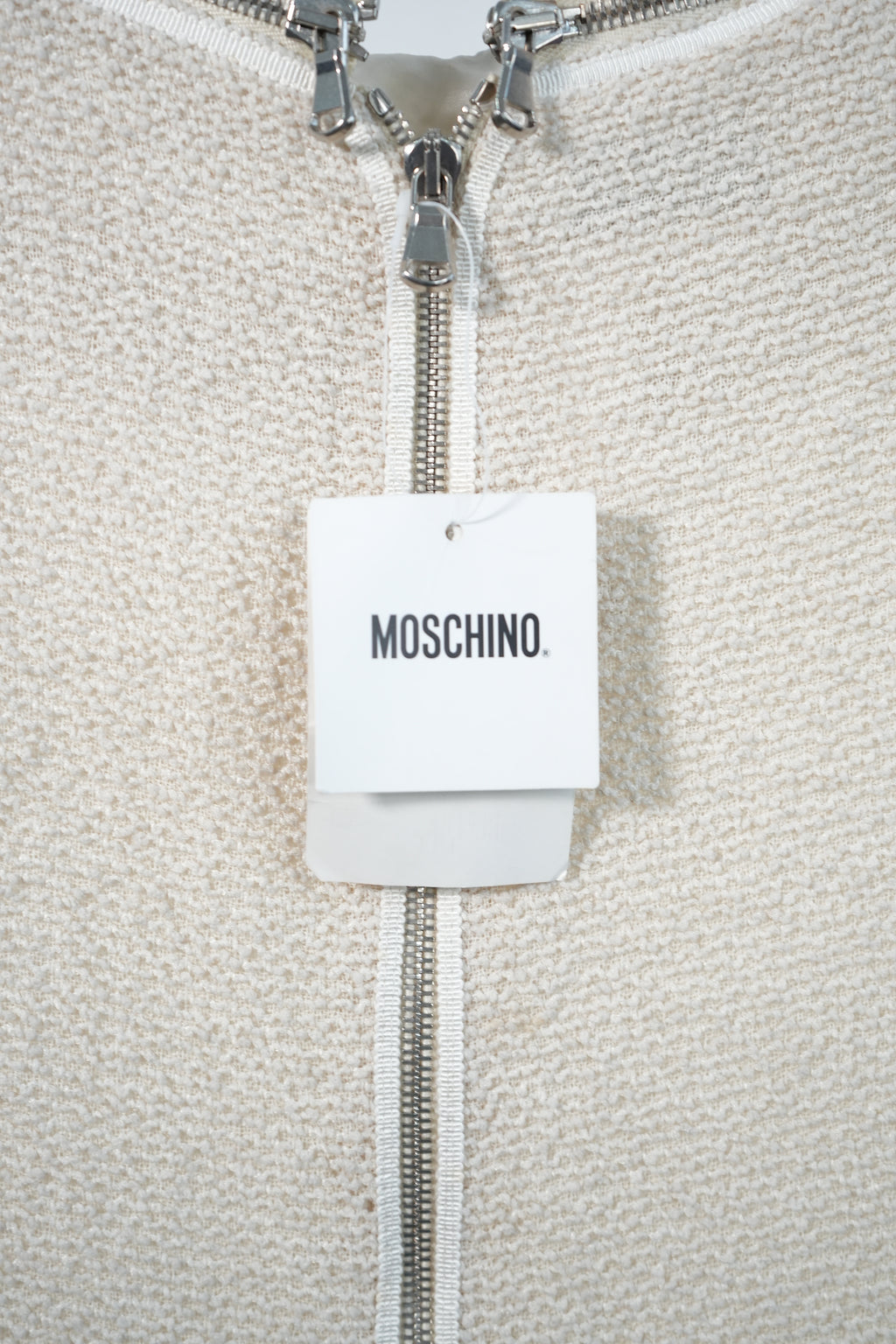 Moschino Pearl Collar Sleeveless Dress Beige New with Tags