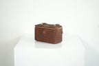 Chanel Classic brown raffia Vanity with chain (full set)