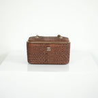 Chanel Classic brown raffia Vanity with chain (full set)