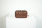 Chanel Classic brown raffia Vanity with chain (full set)