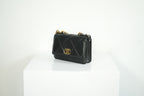 Chanel 19 Black Quilted Lambskin Wallet On Chain