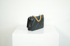 Chanel 19 Black Quilted Lambskin Wallet On Chain