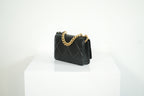 Chanel 19 Black Quilted Lambskin Wallet On Chain