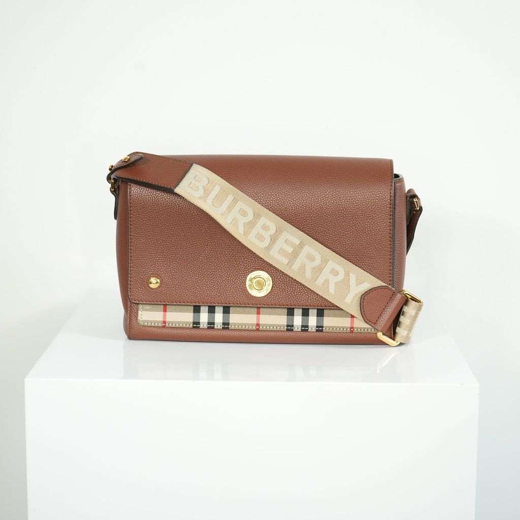 Burberry Tan Calfskin Vintage check note