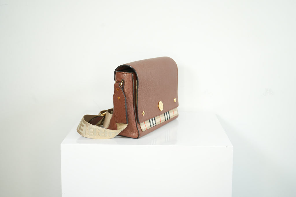 Burberry Tan Calfskin Vintage check note
