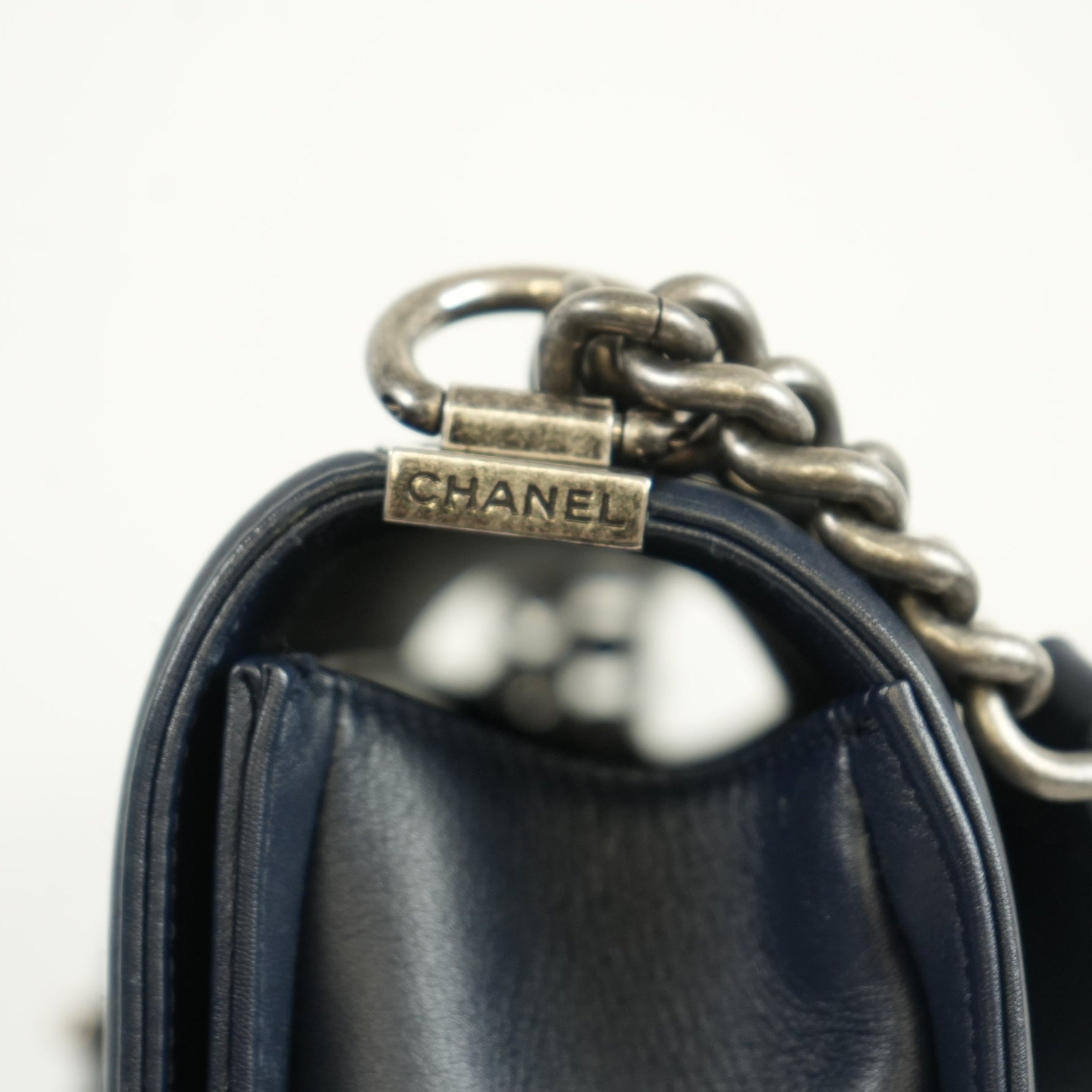 Chanel Blue/Green Woven Calfskin Medium Boy Bag