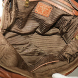 Prada Vitello Shine 2 Way Bag Brown Leather