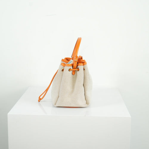 Burberry Canvas TB Drawstring Bucket Bag