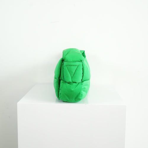 Bottega Veneta Parakeet Green Nylon Mini Padded Intreccio Crossbody Bag