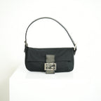 Fendi Black Nylon Baguette Shoulder Bag