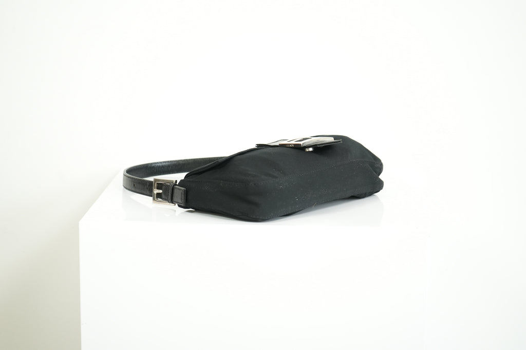 Fendi Black Nylon Baguette Shoulder Bag