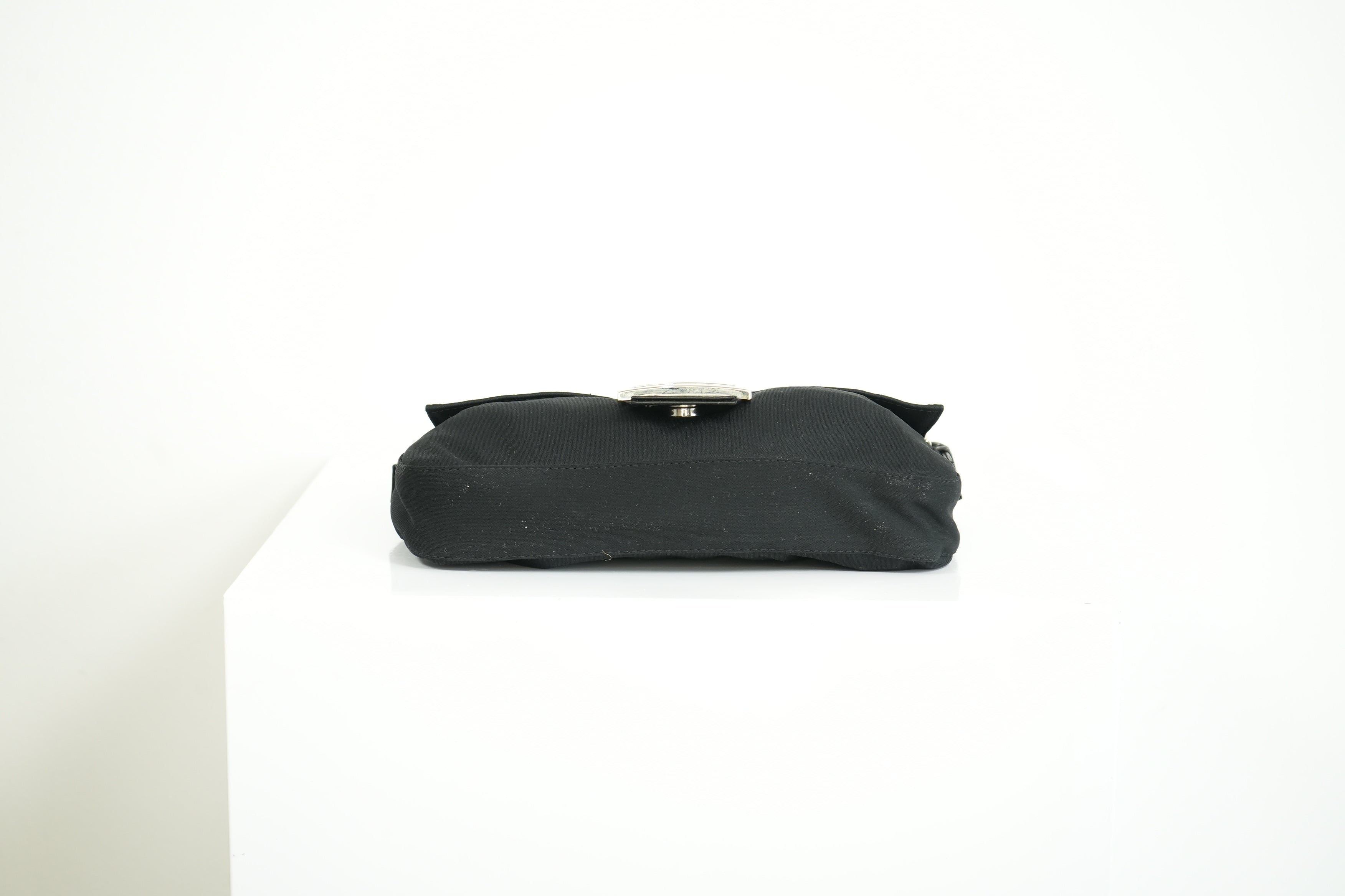 Fendi Black Nylon Baguette Shoulder Bag