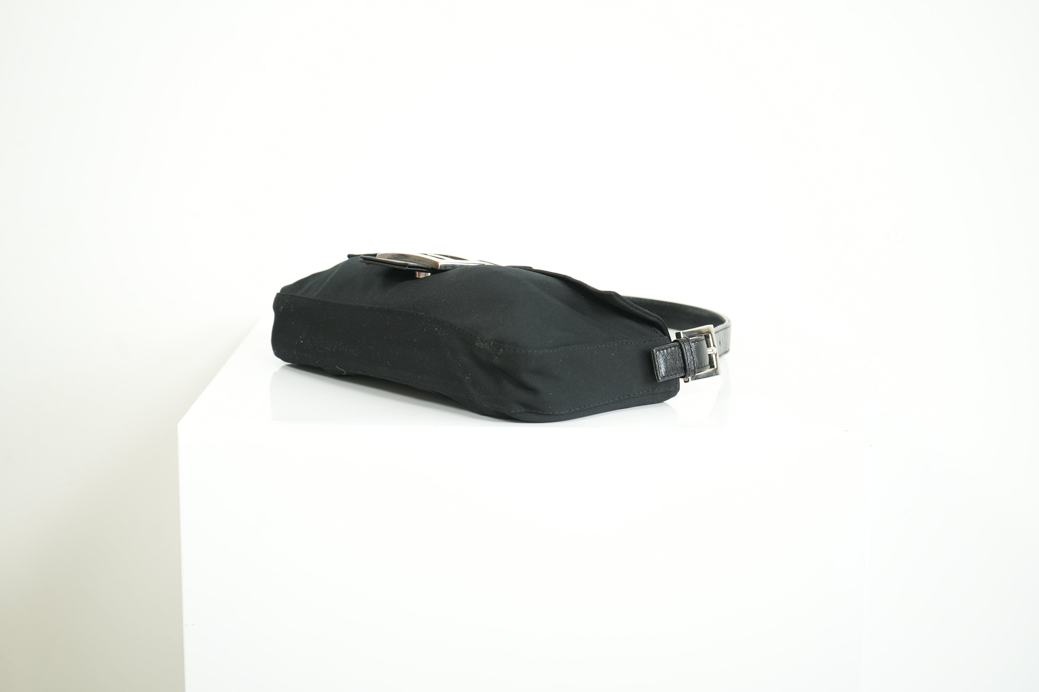 Fendi Black Nylon Baguette Shoulder Bag